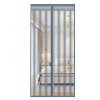 Durable Magnetic Insect Screen Door, Self-Sealing, Tear-Resistant, Gray, 90 x 220 cm