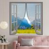 Custom-Size Window Insect Screen 115 x 95 cm, Magnetic Curtain, No Drilling, Gray view 1