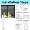 Custom-Size Window Insect Screen 115 x 95 cm, Magnetic Curtain, No Drilling, Gray view 4