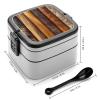 AQRJLPM Double-Layer Bento Box with Spoon and Hidden Handle view 2