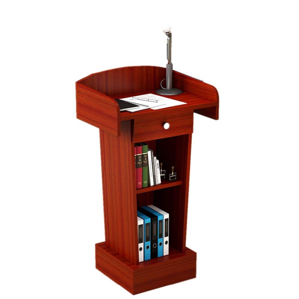 Height-Adjustable Wooden Lectern Podium Stand for Presentations, Churches, Weddings, and Restaurants