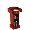 Height-Adjustable Wooden Lectern Podium Stand for Presentations, Churches, Weddings, and Restaurants view 1