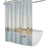 MOKOSAISE Serene Rural Scene Fabric Shower Curtain, Saint Mammes Classic Art Print, River View, Farmhouse Decor, W120 x 180 cm view 1