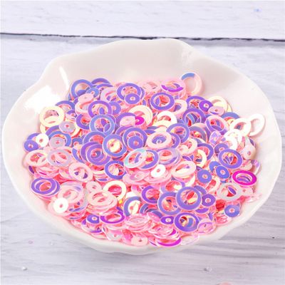WUSHADEHANS Sew-On Sequins, 2,000 Round Ring Sequins for DIY Crafts, Nail Decoration and Wedding Dresses, Pink, 0.16 in