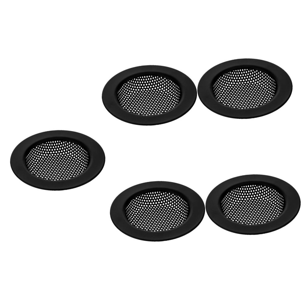 SHINEOFI 5-Pack Black Stainless Steel Sink Strainers