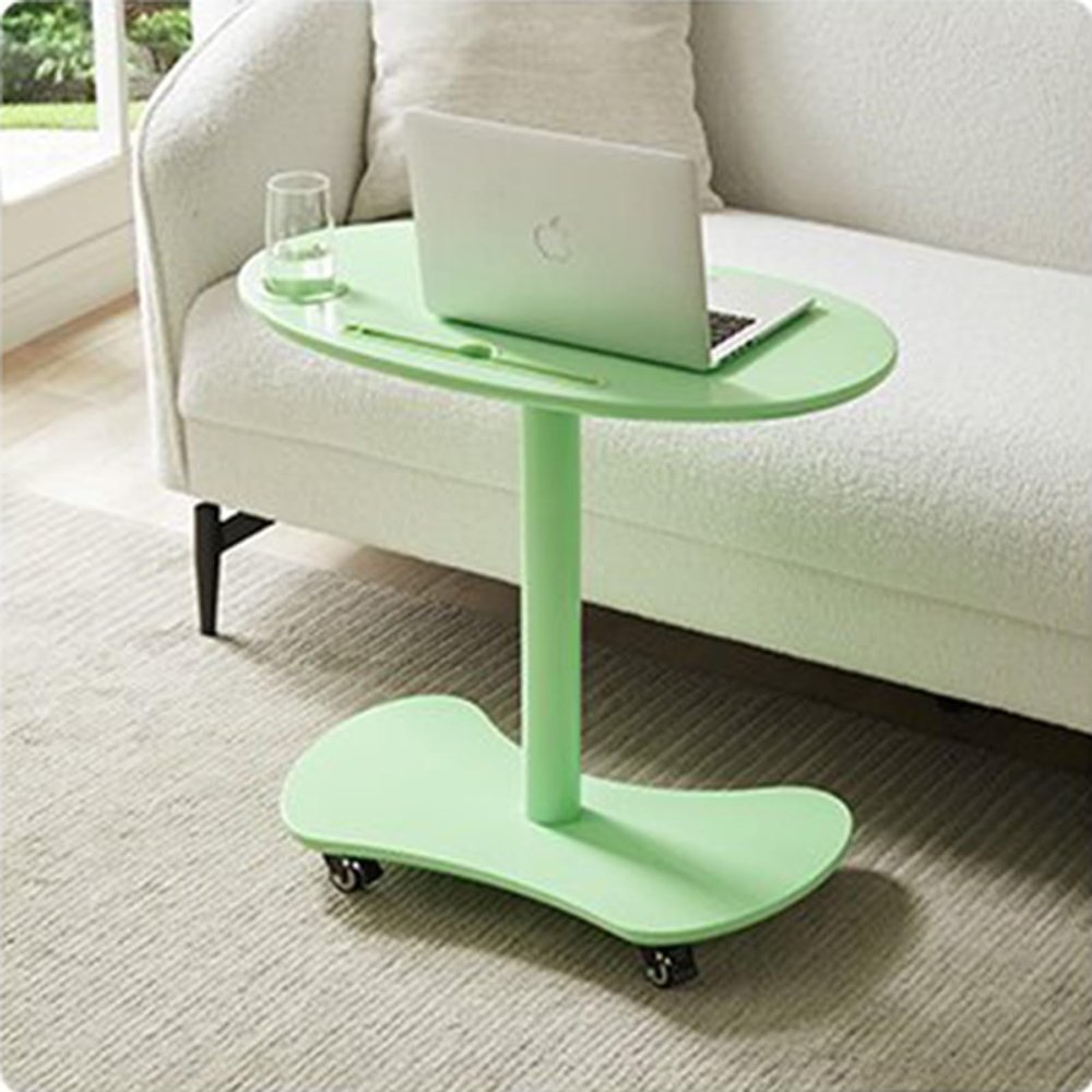 DZZTHSH Snack Side Table with Wheels, Wooden Accent Table, Mobile Desk and Nightstand
