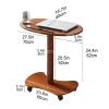 DZZTHSH Snack Side Table with Wheels, Wooden Accent Table, Mobile Desk and Nightstand view 2