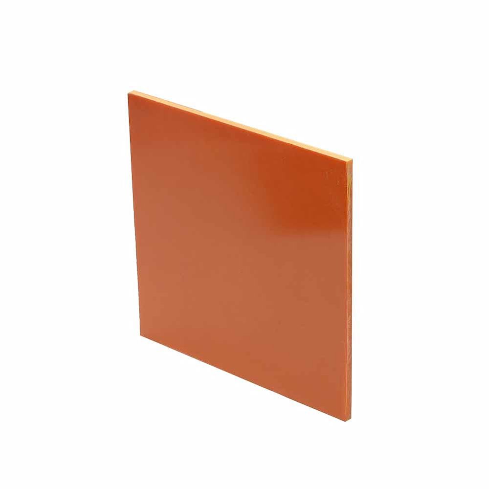 Multi-gre Bakelite Phenolic Sheet for Laboratory DIY Fixtures and PCB Drilling Machine Parts, Orange, 250 × 250 × 20 mm