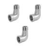 3-Pack 304 Stainless Steel 90-Degree Elbow Fittings, 1/8" Male x 1/8" Female view 1