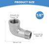 3-Pack 304 Stainless Steel 90-Degree Elbow Fittings, 1/8" Male x 1/8" Female view 2