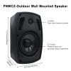 PNWCZ 6.5-Inch Outdoor Waterproof Wall-Mount Speakers, Bluetooth 5.3, Wired Active Speakers, Weatherproof Design, Compatible with Home Theater, Patio, and Garden, Black Pair view 2