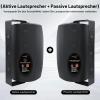 PNWCZ 6.5-Inch Outdoor Waterproof Wall-Mount Speakers, Bluetooth 5.3, Wired Active Speakers, Weatherproof Design, Compatible with Home Theater, Patio, and Garden, Black Pair view 3