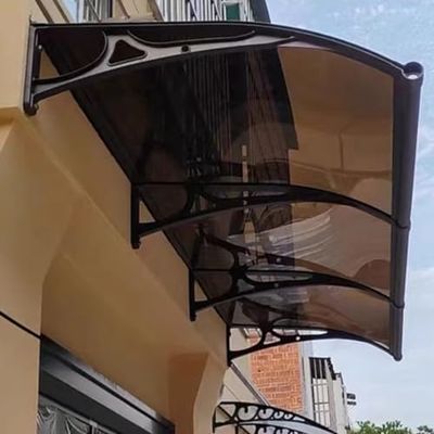 Outdoor Awning, Blue-Green Polycarbonate, Window Rain Cover and Front Door Canopy, Aluminum Coffee Holder, Veranda and Back Door, 80 x 220 cm