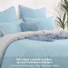 Aisbo 3-Piece Duvet Cover Set 200 x 220 cm, Light Blue and Beige, Reversible Microfiber Bedding with Zipper view 4