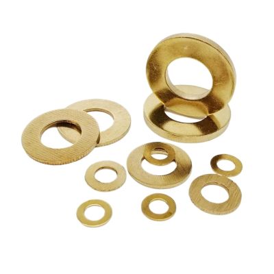 CSFFA GB97 DIN125 Solid Brass Flat Washers for M2–M12 Bolts, 10/50 Pieces