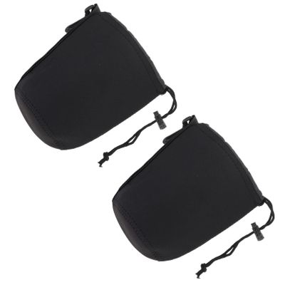 GALPADA Neoprene Camera Lens Bags, 2-Pack, Black with Hooks