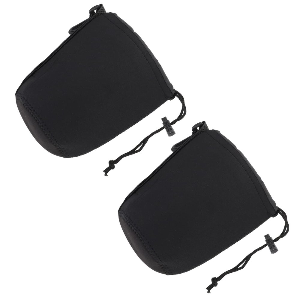GALPADA Neoprene Camera Lens Bags, 2-Pack, Black with Hooks