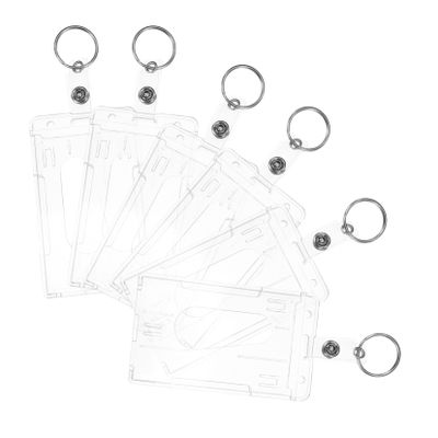 HYTROVE Card Holders with Thumb Slot, Matte Hard Plastic, 6-Pack
