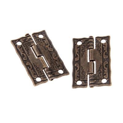 2 Antique Copper-Tone Mini Hinges, 35 x 23 mm