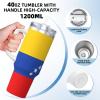 POEZJZW 1.2 L Stainless Steel Insulated Tumbler with Handle, Venezuela Flag Design view 2