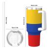POEZJZW 1.2 L Stainless Steel Insulated Tumbler with Handle, Venezuela Flag Design view 3