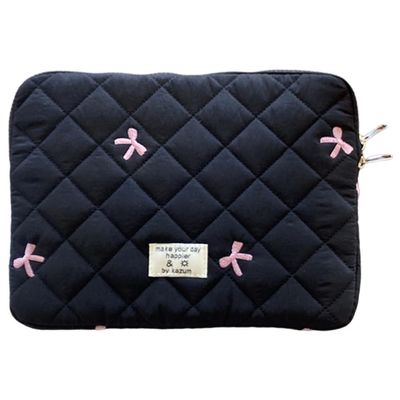TIAASTAP Puffy Laptop Sleeve with Bow Pattern for MacBook Air, iPad & 11–15.6-Inch Laptops