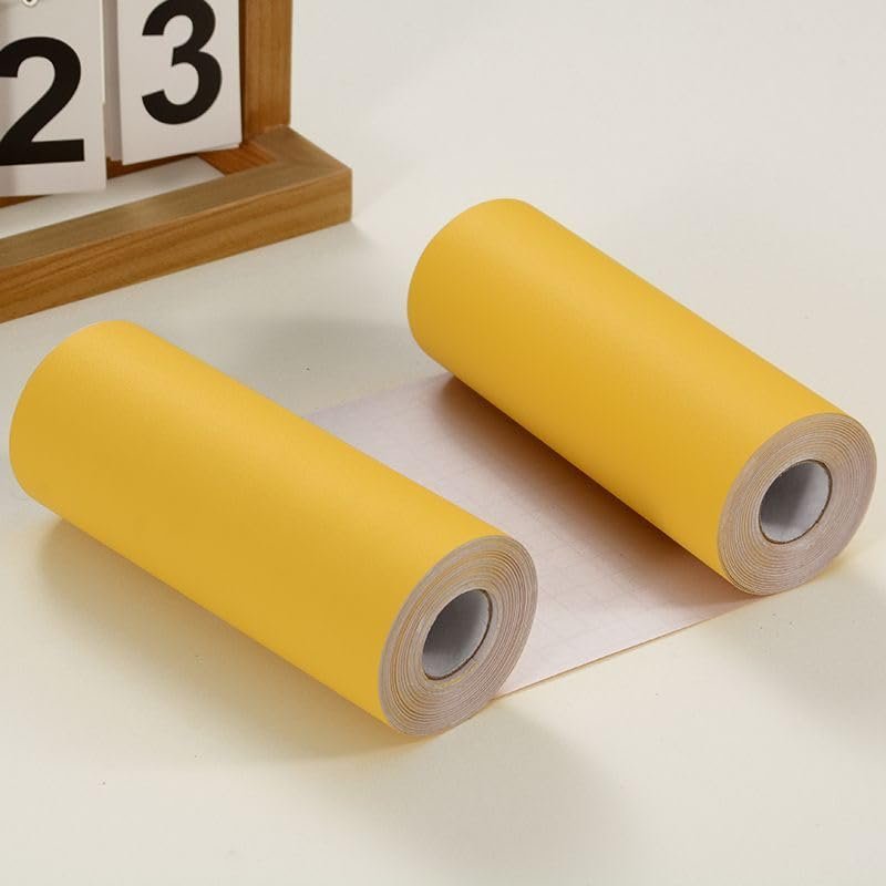 Dostear Self-Adhesive Wallpaper Border, Yellow, 10 cm x 1000 cm