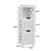 HUOLE Bathroom Cabinet with Toilet Brush, 30 x 30 x 89 cm, White view 2