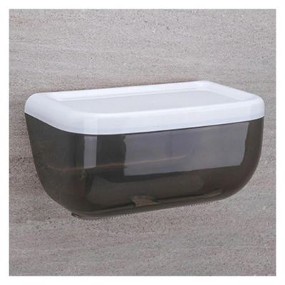 Tissue Holder Box, No-Drill Toilet Paper Storage Box, Black