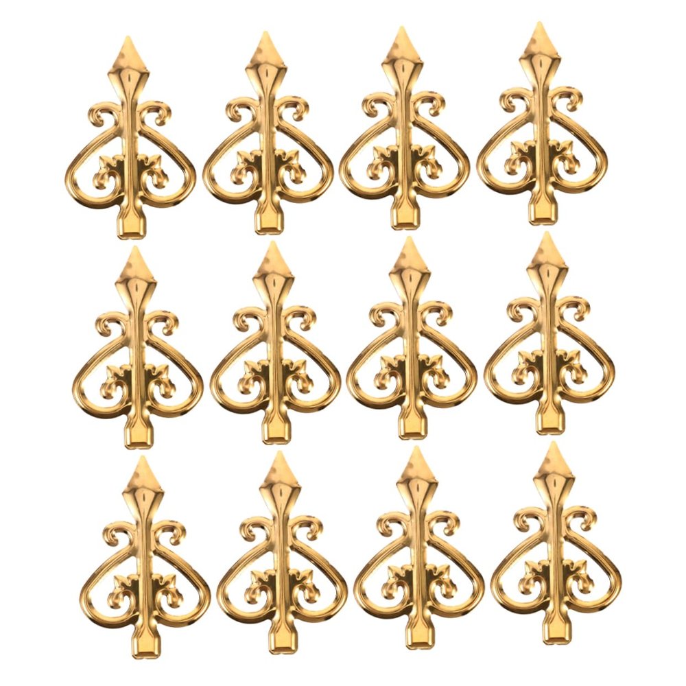 HYTROVE 12-Piece Aluminum Alloy Metal Fence Finials, Decorative Spikes for Fence Posts, Replacement Parts for Garden and Yard Décor