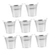 Alipis Small Iron Metal Buckets, 8-Pack, Silver-Colored with Handles view 1