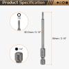 QUARKZMAN 5-Piece T8 Torx Bit Set, 1/4-Inch Hex Shank, 80 mm Long, Magnetic, No-Hole Tip view 2