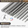 QUARKZMAN 5-Piece T8 Torx Bit Set, 1/4-Inch Hex Shank, 80 mm Long, Magnetic, No-Hole Tip view 4