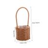 Handwoven Brown Rattan Flower Basket, Portable view 2