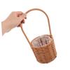 Handwoven Brown Rattan Flower Basket, Portable view 4