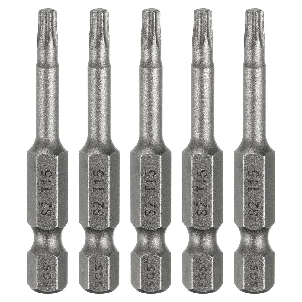 QUARKZMAN 5-Piece T15 Torx Bit Set, 1/4-Inch Hex Shank, 50 mm, Magnetic