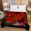 Chickwin Summer Bedspread, Quilted Coverlet for Single or Double Bed, Rose Blossom Pattern, Romantic Red, 150 x 200 cm view 2