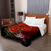 Chickwin Summer Bedspread, Quilted Coverlet for Single or Double Bed, Rose Blossom Pattern, Romantic Red, 150 x 200 cm view 3