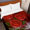 Chickwin Summer Bedspread, Quilted Coverlet for Single or Double Bed, Rose Blossom Pattern, Romantic Red, 150 x 200 cm view 4