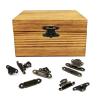 6-Piece Vintage Antique Brass Bronze Toggle Latch Hasps with Screws, B 28 x 23 mm view 1