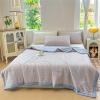 ZHUIYUAN Lightweight Summer Quilted Bedspread, Gray + Blue, 150 x 200 cm view 3