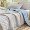 ZHUIYUAN Lightweight Summer Quilted Bedspread, Gray + Blue, 150 x 200 cm view 4