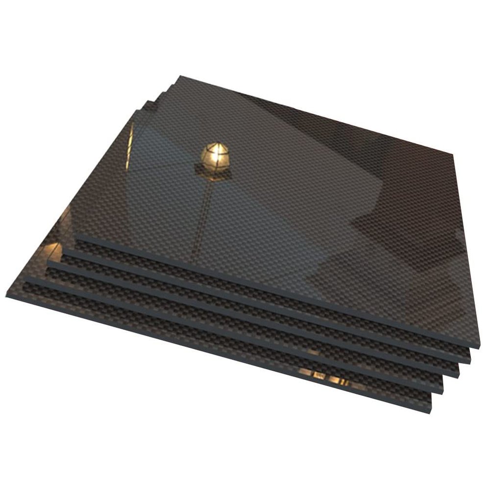 ZBORAVPIX Carbon Fiber Sheet Board, 500 x 500 mm, Carbon Fiber Plate, 0.225 mm Thick (Twill Matte, 2.0 mm)