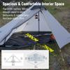 3F UL Gear Lanshan 1/2 Ultralight Backpacking Tent, 759.8 g, 15D Silicone Fabric, 5000+ mm Waterproof, 3/4-Season, 1/2-Person, Khaki view 4