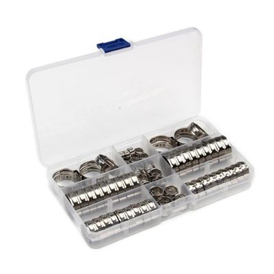 PRETYZOOM 80-Piece Stainless Steel Crimp Hose Clamp Set