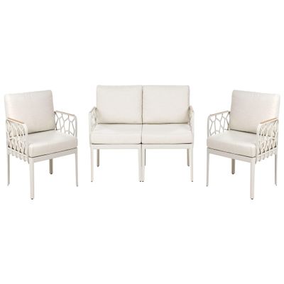 Beliani Eriche 3-Piece Light Beige Plastic Lounge Set