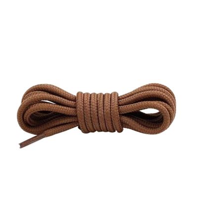 MMYUAK Round Shoelaces, 2-Pack, Durable Polyester, for Marder Boots, Women's, Men's, Outdoor, Hiking Boots and Sneakers, Brown, 120 cm