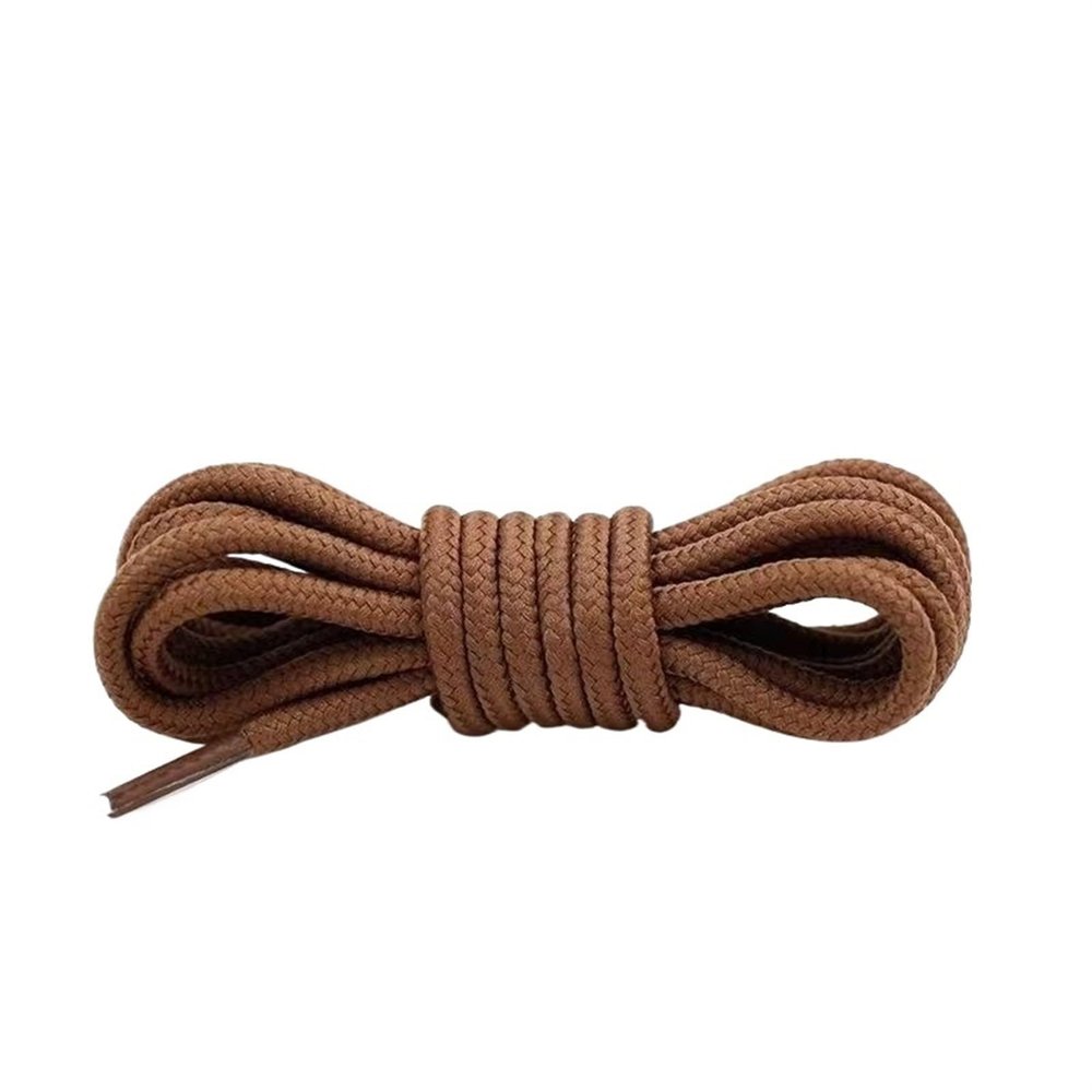 MMYUAK Round Shoelaces, 2-Pack, Durable Polyester, for Marder Boots, Women's, Men's, Outdoor, Hiking Boots and Sneakers, Brown, 120 cm