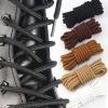 MMYUAK Round Shoelaces, 2-Pack, Durable Polyester, for Marder Boots, Women's, Men's, Outdoor, Hiking Boots and Sneakers, Brown, 120 cm view 2