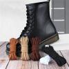 MMYUAK Round Shoelaces, 2-Pack, Durable Polyester, for Marder Boots, Women's, Men's, Outdoor, Hiking Boots and Sneakers, Brown, 120 cm view 3
